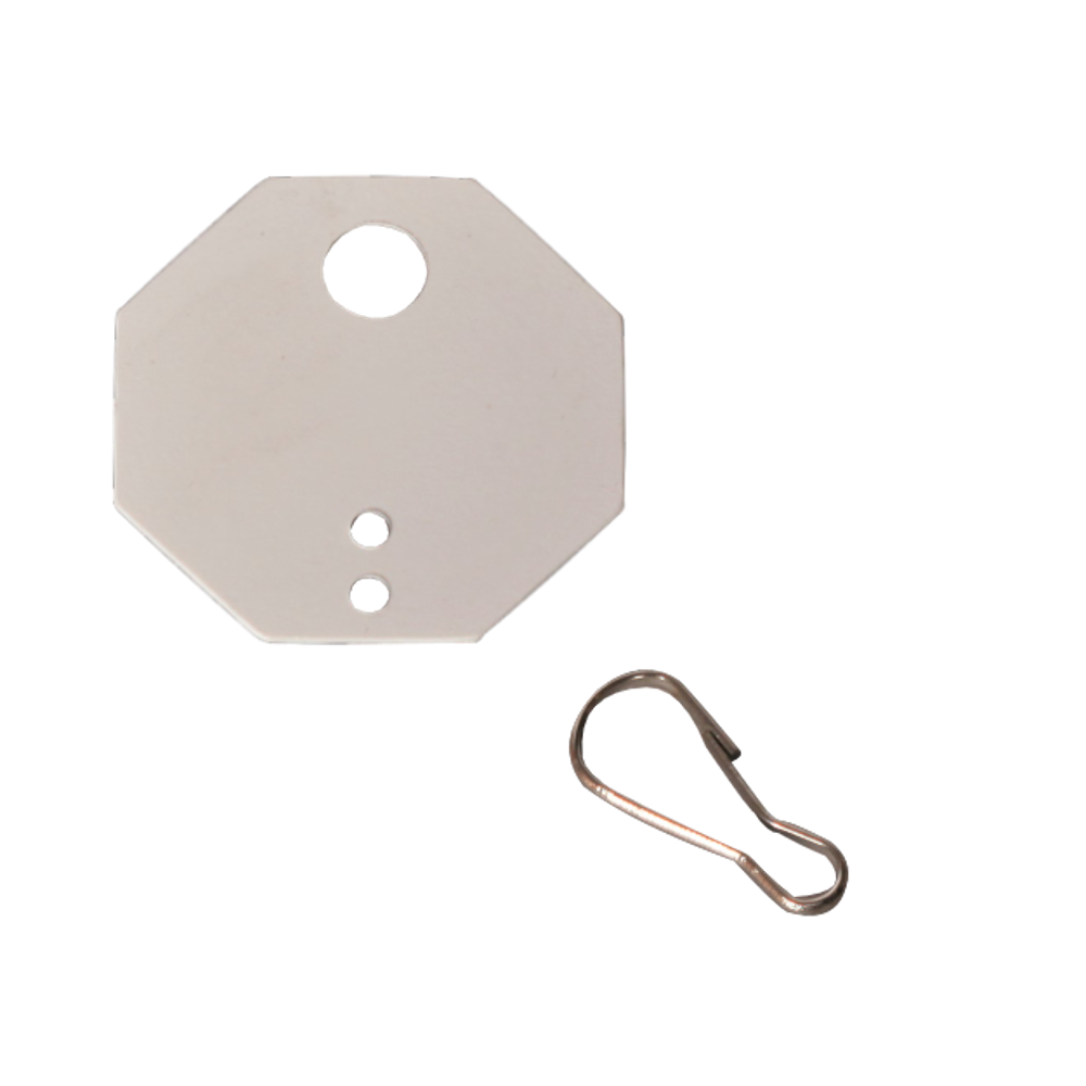 C-1507 Blank Vinyl Octagonal Key Tags - Snap-On Links