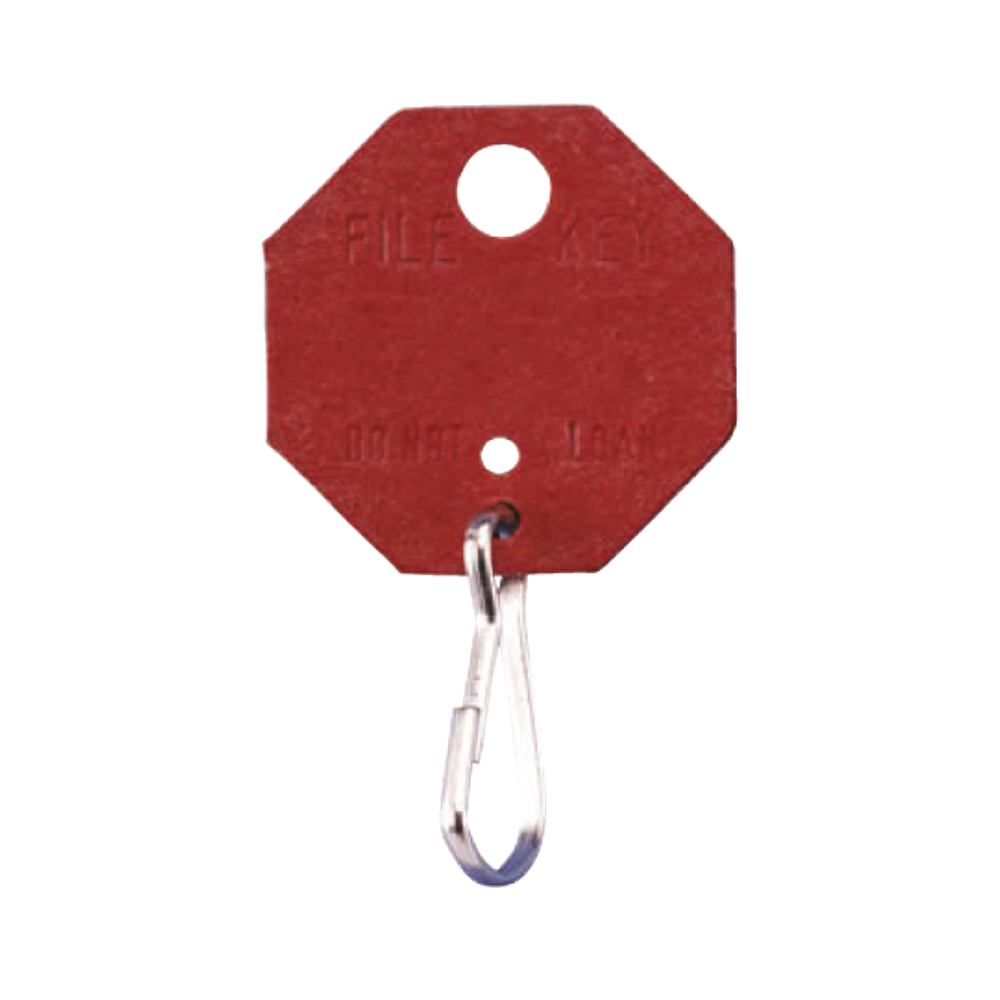 507 Red Fiber Octagonal Tags - Snap-On Links