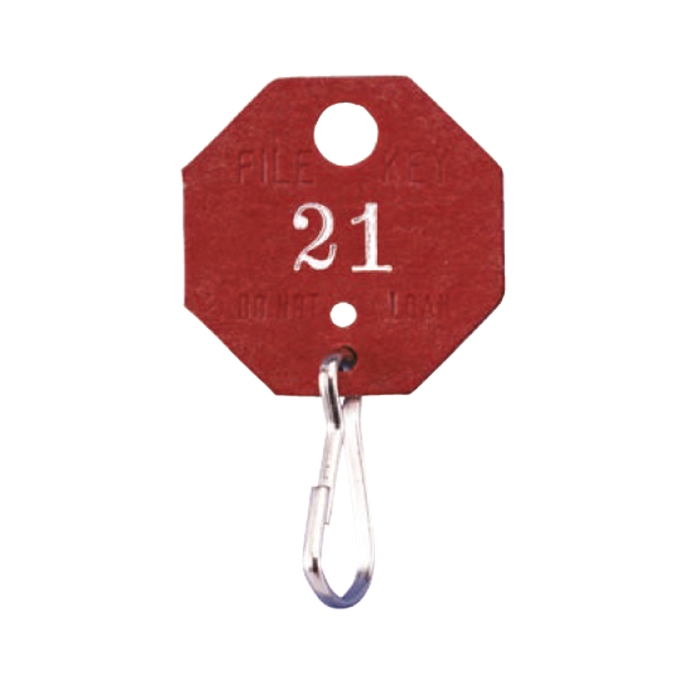 507 Red Fiber Octagonal Tags - Snap-On Links