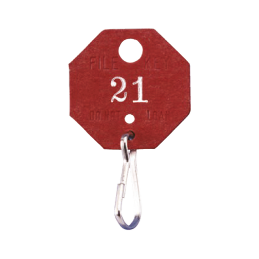 507 Red Fiber Octagonal Tags - Snap-On Links