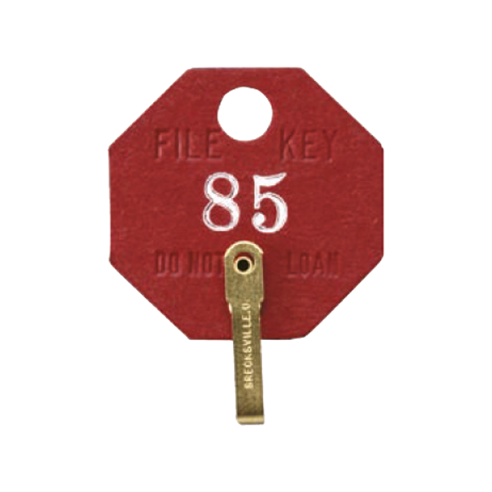 508-A Red Fiber Octagonal Tags - Brass Links
