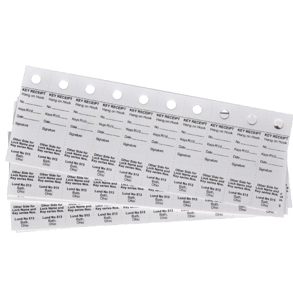 513 Key Receipt Cards – Lund Equipment Company, Inc.